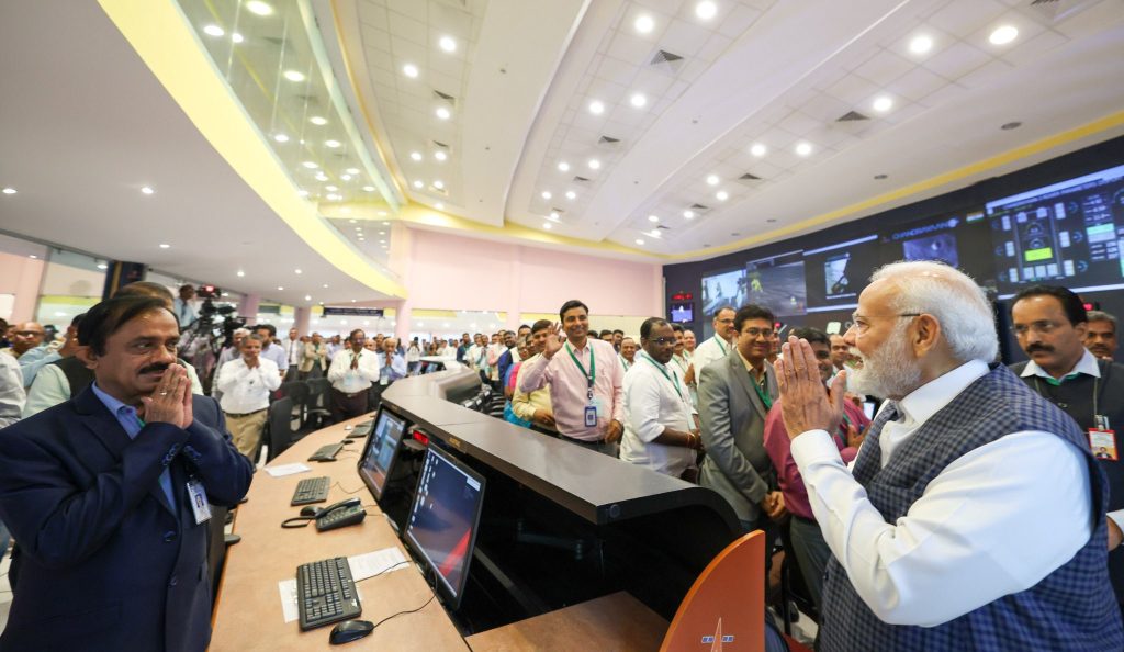 PM Narendra Modi at ISRO