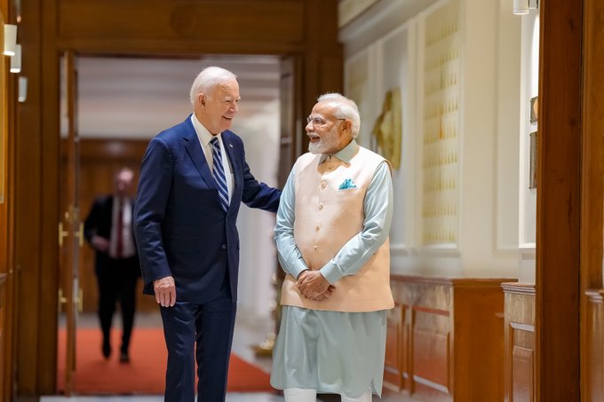 US president Joe Biden with Prime Minister Narendra Modi