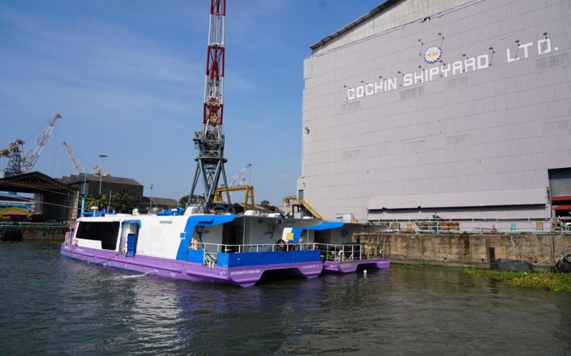 Cochin Shipyard delivers the 11th Electric Hybrid 100 Pax Water Metro Ferry to Kochi Metro ,
