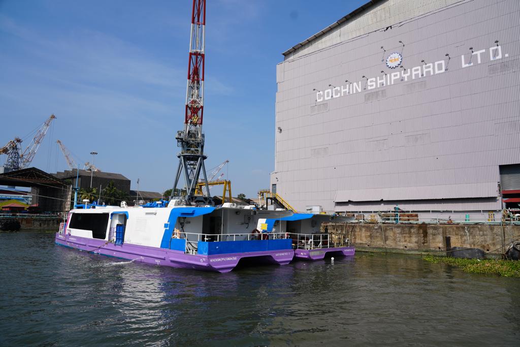 Cochin Shipyard delivers the 11th Electric Hybrid 100 Pax Water Metro Ferry to Kochi Metro ,