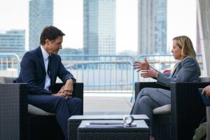 Canadian PM Justin Trudeau with his Italian counterpart Giorgia Meloni