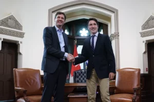 Canadian PM Justin Trudeau with David Elby, premier of British Columbia