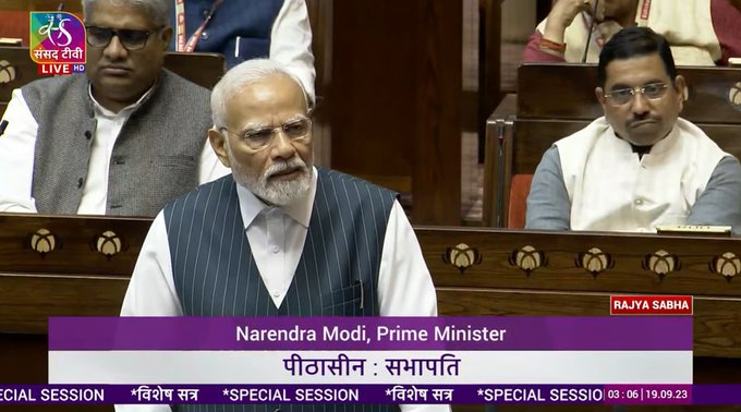 PM Narendra Modi in the Lok Sabha