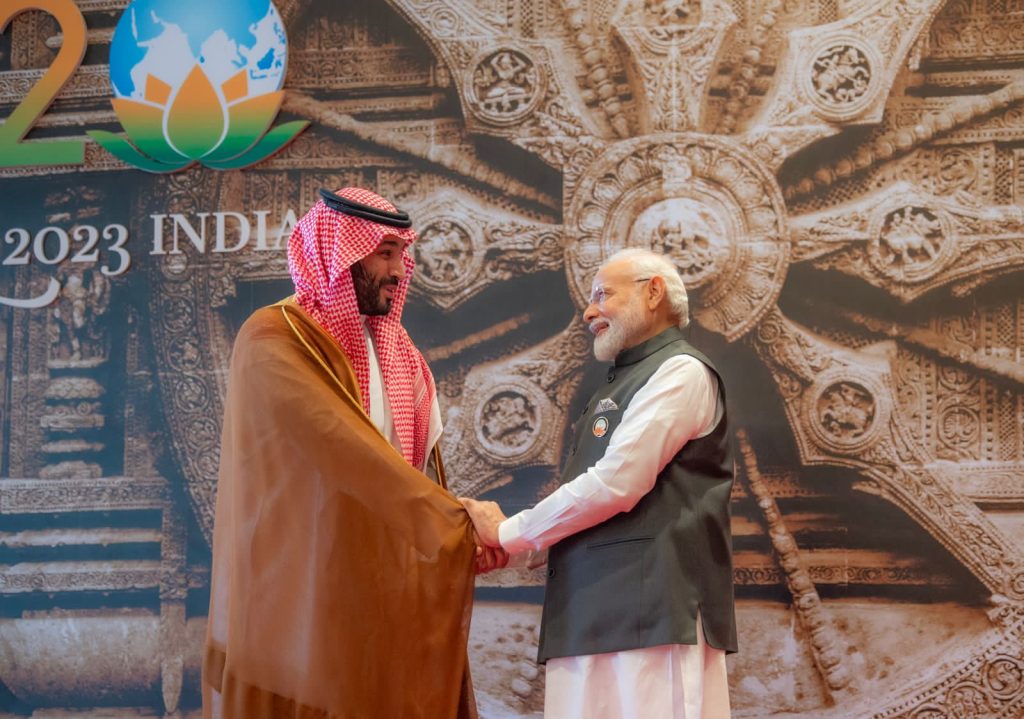 Crown Prince Mohammed bin Salman of Saudi Arabia with PM narendra Modi