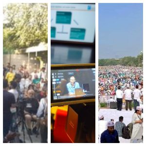 PCI Protests; Azim premji report release; pension protest