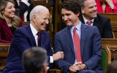 US President Joe Biden with Canadian PM Justin Trudeau