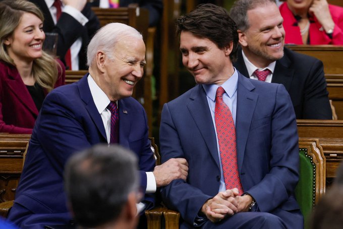 US President Joe Biden with Canadian PM Justin Trudeau