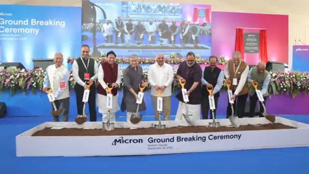 Micron plant ground breaking ceremony in Sanand, Gujarat