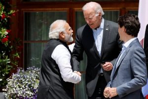 PM Narendra Modi with US President Joe Biden and Canadian PM Justin Trudeau
