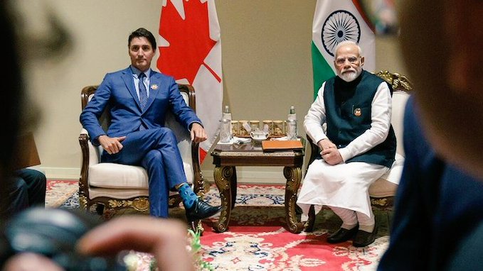 Indian and Canadian PMs Narendra Modi and Justin Trudeau