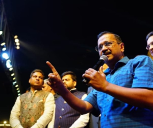 Delhi CM Arvind Kejriwal during Ram Lila celebrations recently