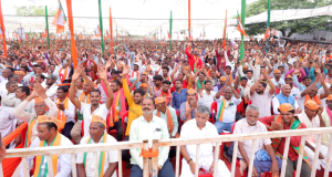 A BJP rally in Chhattisgarh during Assembly election (Image credit X @BJP4India)
