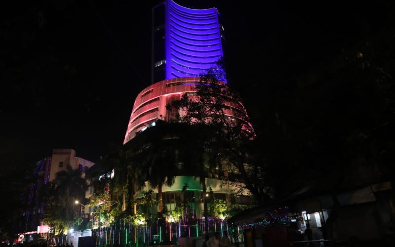 Bombay Stock Exchange on Diwali night