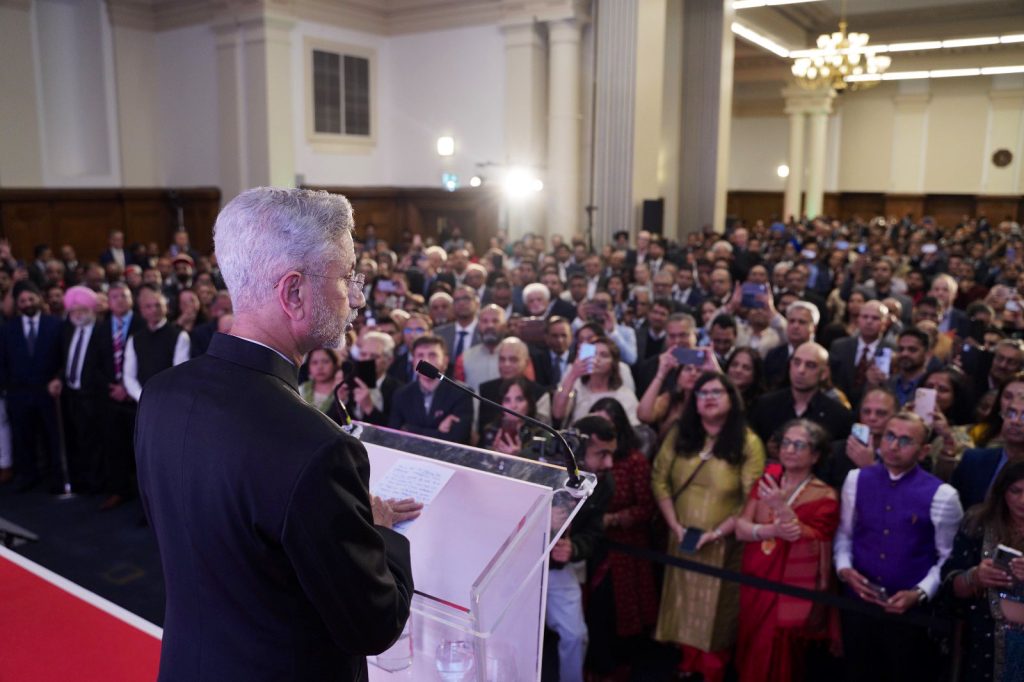 S Jaishankar at a Diwali address in UK