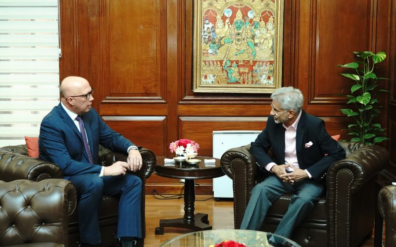 Australian Opposition leader Peter Dutton with EAM S Jaishankar