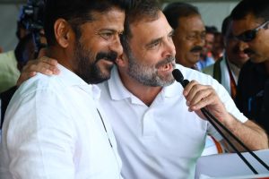 Rahul Gandhi with Revanth Reddy