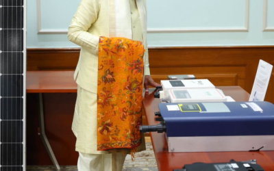 PM Narendra Modi at a meeting on rooftop solar scheme (Image credit X @PMO)