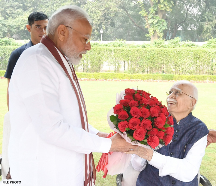PM Narendra Modi with BJP patriarch LK Advani