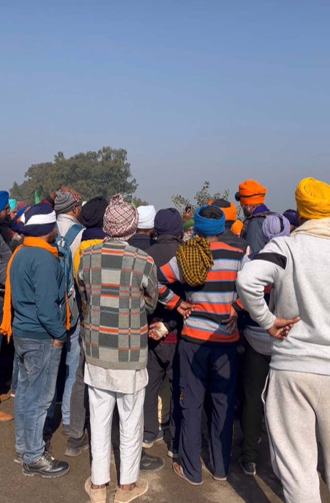 Farmers protest at Shambhu border