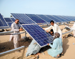 Solar Panels being installed in Pakistan (Image credit X @AmbXieFeng)