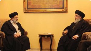 Ebrahim Raisi with Nasrallah of Hezbollah in Tehran