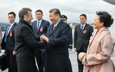 Emanuel Macron with Xi Jinping