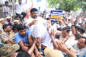 NEET protests by NSUI workers in Hyderabad