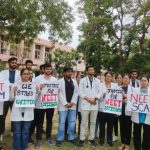 NEET protests by medical students in Rohtak in Haryana