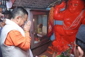 Sikkim CM Pram Singh Tamag visits a Hanuman Temple in Darjeeling