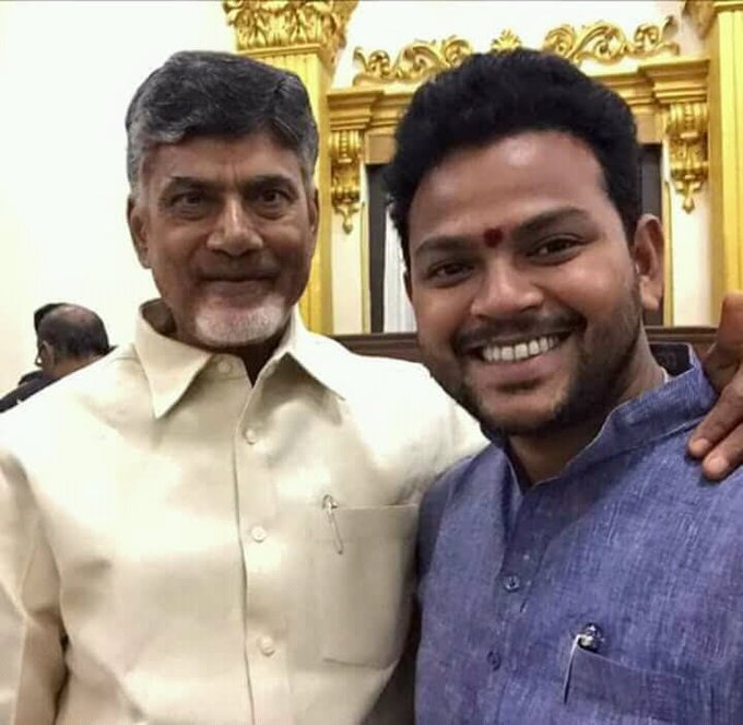 TDP chief N Chandra Babu Naidu with party's Cabinet nominee in Modi govt