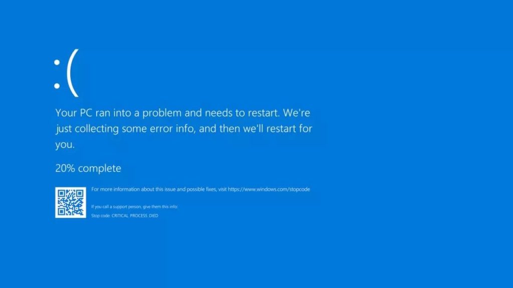 Blue screen death of Microsoft Window