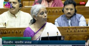 Finance Minister Nirmala Sitharaman while presenting Budget 2024 in Lok Sabha