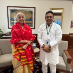 Finance Minister Nirmala Sitharaman with BJP MP Sambit Patra