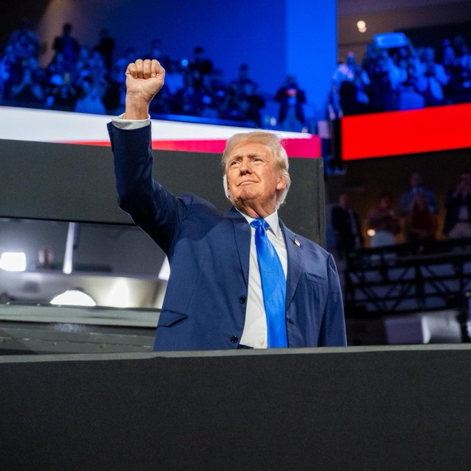 Former US president Donald Trump at Republican National Convention