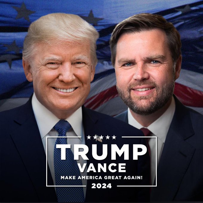 GOP campaign theme of Trump Vance 2024