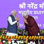 Jammu and Kashmir LG manoj Sinha with PM narendra Modi