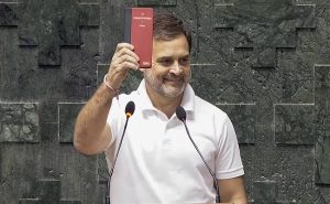 LoP Rahul Gandhi while taking oath as a member of the Lok Sabha