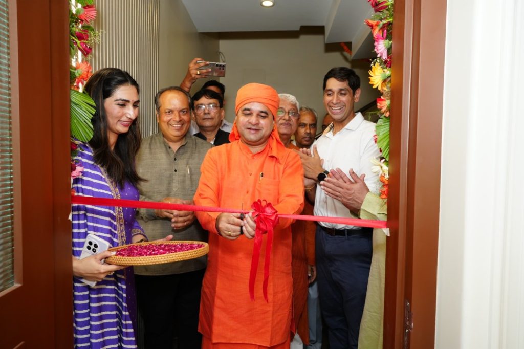 Mahant Balak Nath at the inauguration of Smile Bright Dental Clinic in Gurugram