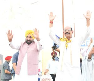 Punjab CM Bhagwant Singh Mann after the victory of the AAP in Jalandhar