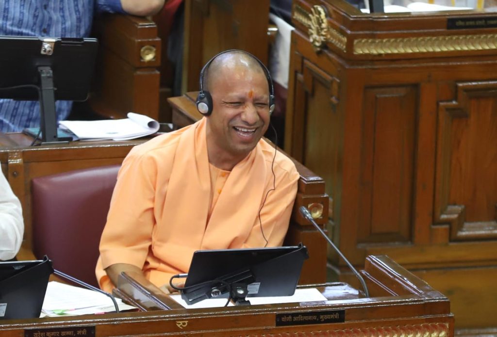 Uttar Pradesh Chief Minister Yogi Adityanath in state Assembly on Tuesday