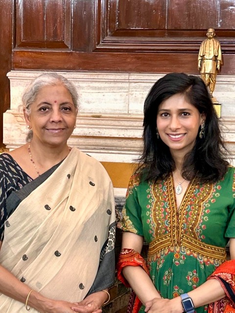 IMF Deputy MD Gita Gopinath with Finance Minister Nirmala Sitharaman