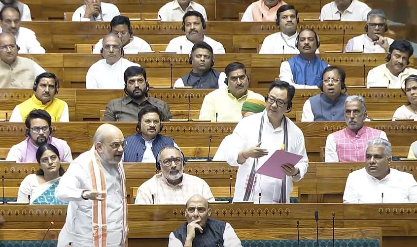 MHA Amit Shah during discussion on Waqf Board Amendment Bill