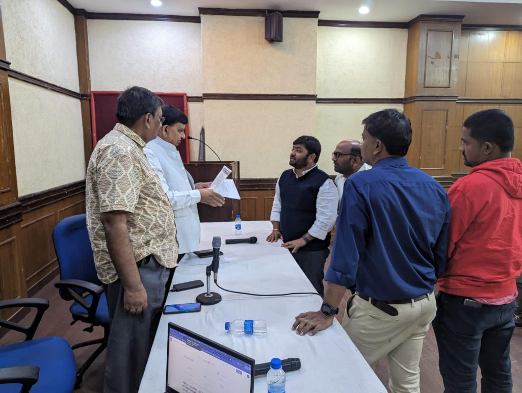 A hearing at Press Club of India for retrenched journalists