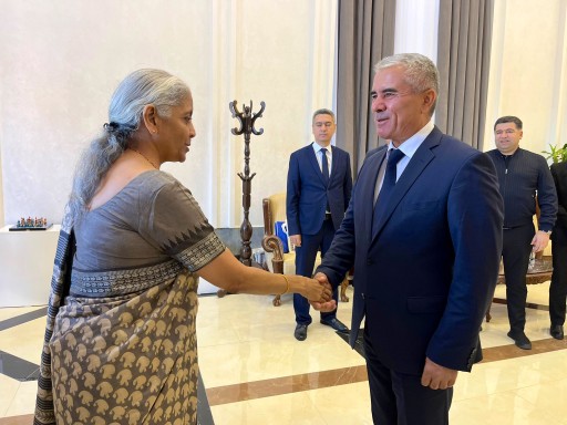 FM Nirmala Sitharaman met Botir Zaripov, Governor of the city of Bukhara, at Bukhara, today.