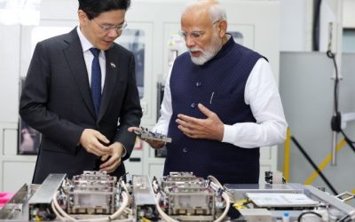 PM Narendra Modi with his Singapore counterpart Lawrence Wong