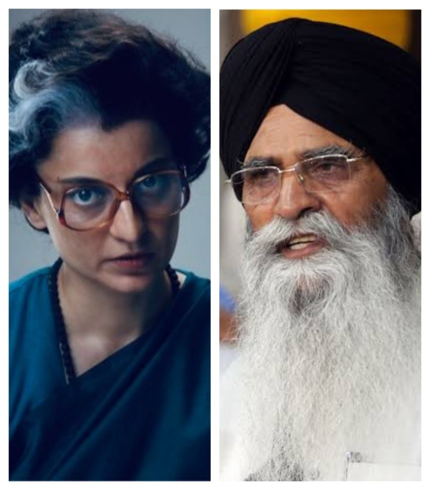 Film actor Kangana Ranaut and SGPC chief S Harjinder Singh Dhami