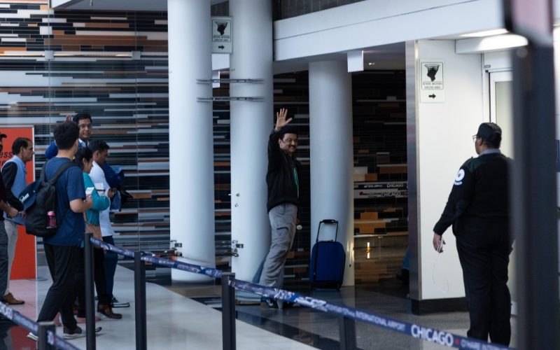 Tamil Nadu CM MK Stalin at an airport in the US