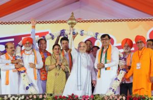 Union Minister for Home Affairs Amit Shah in a rally in Tohana in Haryana