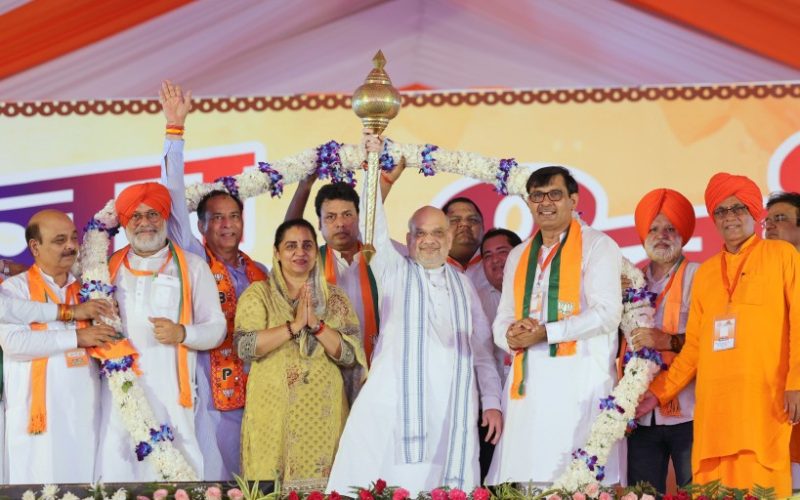 Union Minister for Home Affairs Amit Shah in a rally in Tohana in Haryana