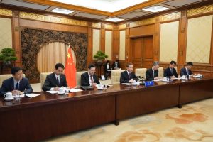 Chinese FM Wang Yi in meeting with EU